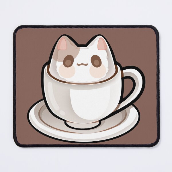 Item preview, Kawaii Catpuccino Cute Coffee Cat Art designed and sold by noodleeees-art.