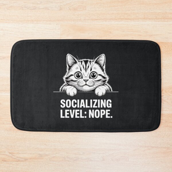 Item preview, Socializing Level Nope – Introvert Funny Cat Sarcastic Humor designed and sold by Taans-Creation.