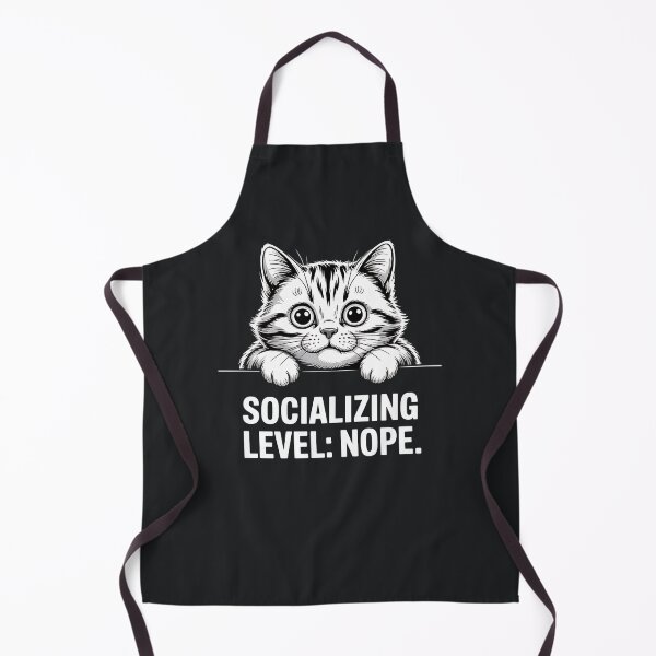 Item preview, Socializing Level Nope – Introvert Funny Cat Sarcastic Humor designed and sold by Taans-Creation.