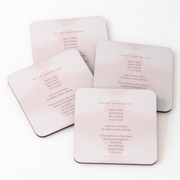 Item preview,  Wild Swim Poem by Jenny Meehan with moon pink designed and sold by Jenny Meehan Art Prints and Patterns  .