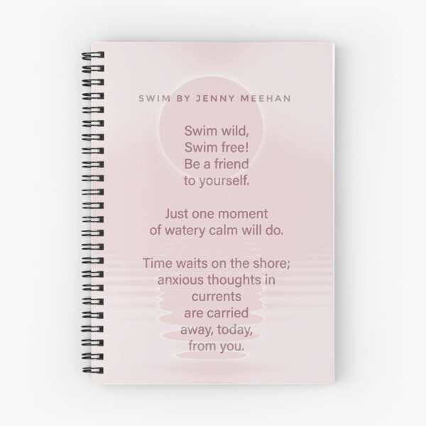 Item preview,  Wild Swim Poem by Jenny Meehan with moon pink designed and sold by Jenny Meehan Art Prints and Patterns  .