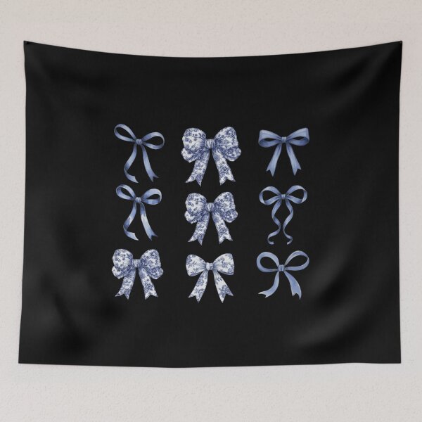 Item preview, Toile De Jouy Coquette Bow, Blue Ribbon, Girl Aesthetic, Feminine Floral Bow, Blue Toile Bow  designed and sold by DesignDenDo ⭐⭐⭐⭐⭐.