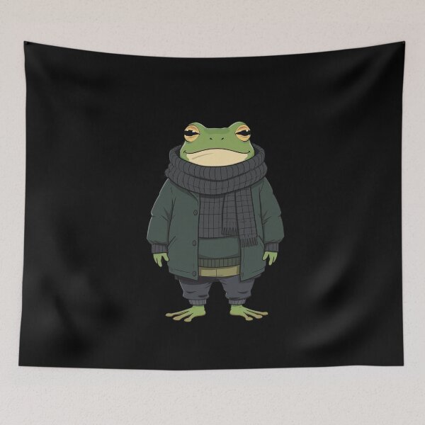 Item preview, Frog Wearing 5 Layers | Funny Cold Weather Frog Cartoon designed and sold by ColorSplash123.