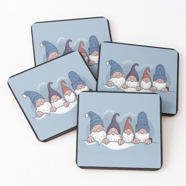 Item preview, Drawing of four gnomes peeking out  designed and sold by NivyasArtistry.