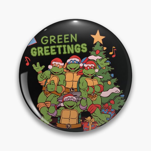 Item preview, Cowabunga! Sneaky Turtles & Christmas Tree (90s style) designed and sold by YonderAndBeyond.