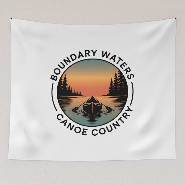 Item preview, Boundary Waters Canoe Illustration – BWCA Sunrise Badge for Outdoor Lovers designed and sold by VividOrganica.
