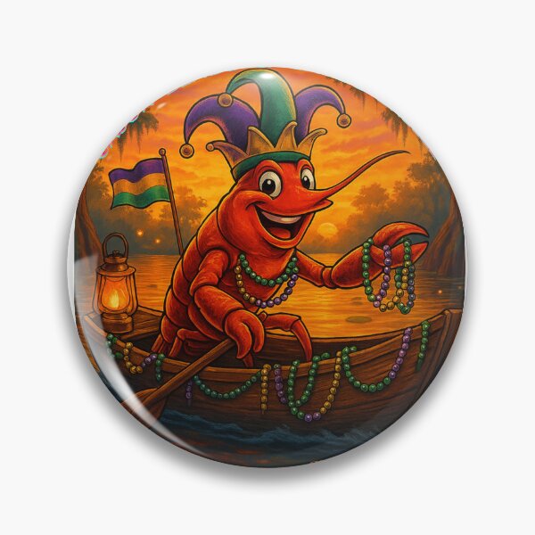 Artikelvorschau, Cajun-Perlen & Bayou-Brise – Mardi-Gras-Krebsfisch-Bayou-Sonnenuntergangsdesign entworfen und verkauft von lineandlegacy.