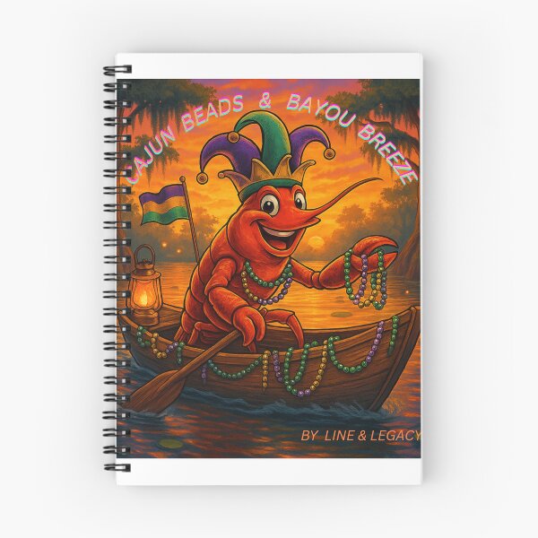 Item preview, Cajun Beads & Bayou Breeze – Mardi Gras Crawfish Bayou Sunset Design designed and sold by lineandlegacy.