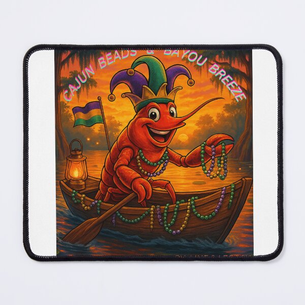 Item preview, Cajun Beads & Bayou Breeze – Mardi Gras Crawfish Bayou Sunset Design designed and sold by lineandlegacy.