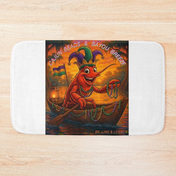 Item preview, Cajun Beads & Bayou Breeze – Mardi Gras Crawfish Bayou Sunset Design designed and sold by lineandlegacy.