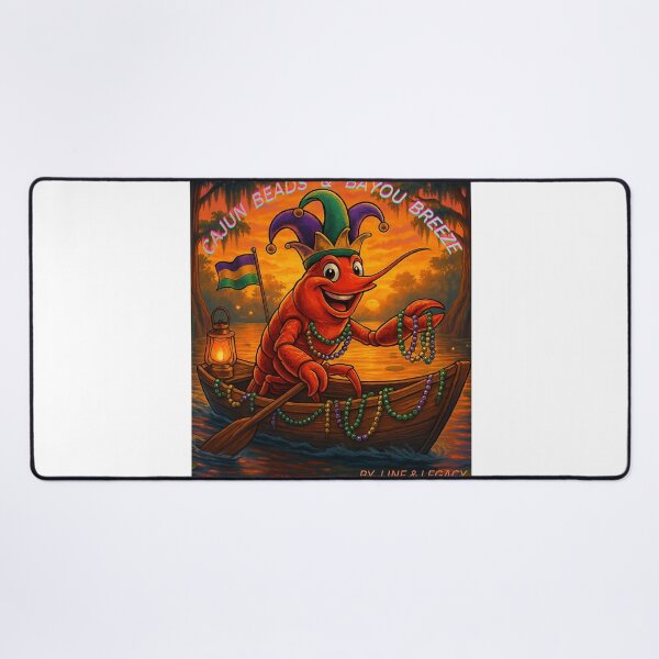 Item preview, Cajun Beads & Bayou Breeze – Mardi Gras Crawfish Bayou Sunset Design designed and sold by lineandlegacy.