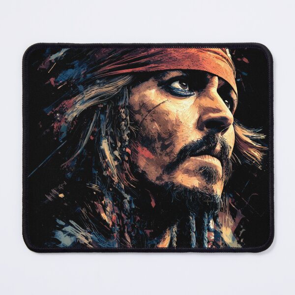Item preview, Captain Jack Sparrow Pirates of the Caribbean Johnny Depp Black Pearl Compass Rum Kohl Eyes Dreadlocks Tricorn Hat Savvy Pirate Fan Art Portrait Poster T-Shirt Sticker Gift designed and sold by Senpaiwaves.
