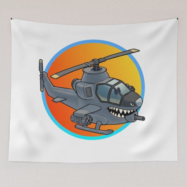 Item preview, Cartoon Attack Helicopter Anime Illustration designed and sold by Combat Skies.