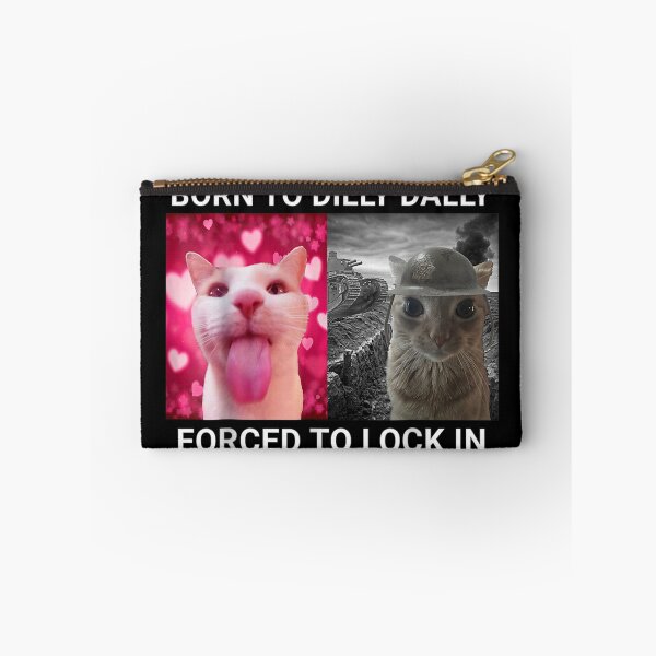 Item preview, Born to Dilly Dally Forced to Lock in Funny Meme Cute Cat  designed and sold by MOONE FLOWER.