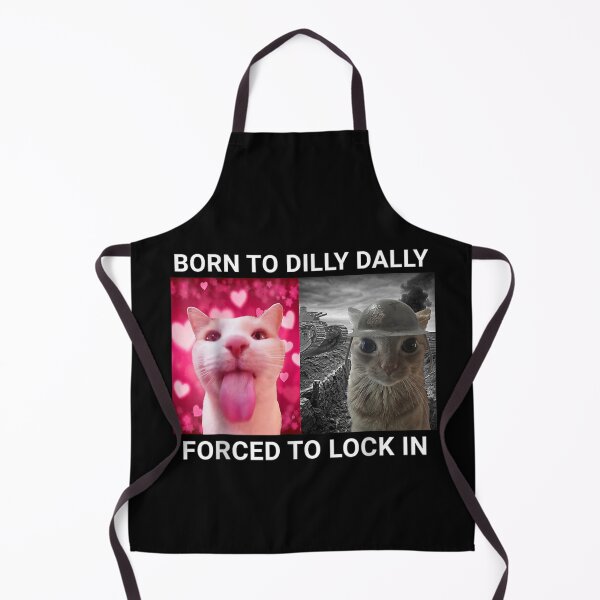 Item preview, Born to Dilly Dally Forced to Lock in Funny Meme Cute Cat  designed and sold by MOONE FLOWER.