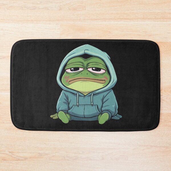 Item preview, Deadpan Kawaii Frog in Hoodie | Funny Gen Z No-Energy Frog designed and sold by ColorSplash123.
