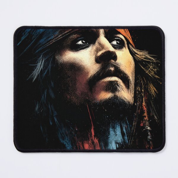 Item preview, Captain Jack Sparrow Pirates of the Caribbean Johnny Depp Black Pearl Compass Rum Kohl Eyes Dreadlocks Tricorn Hat Savvy Pirate Fan Art Portrait Poster T-Shirt Sticker Gift designed and sold by Senpaiwaves.