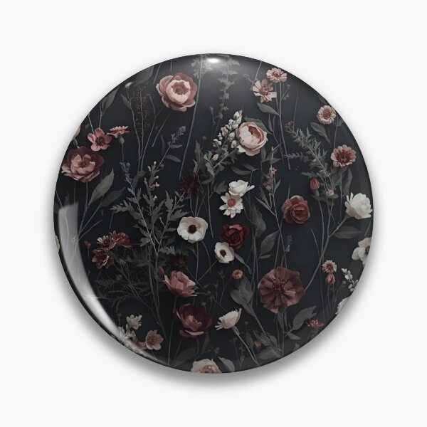 Item preview, Dark Floral Pattern | Moody Botanical Flowers on Black Background designed and sold by ZEYCAT.