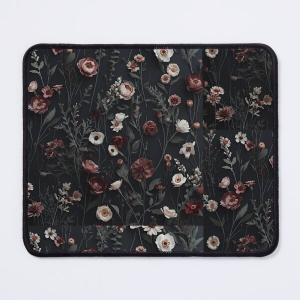 Item preview, Dark Floral Pattern | Moody Botanical Flowers on Black Background designed and sold by ZEYCAT.