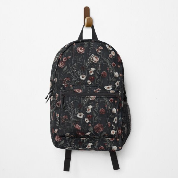 Item preview, Dark Floral Pattern | Moody Botanical Flowers on Black Background designed and sold by ZEYCAT.