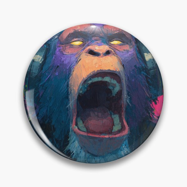 Item preview, Dj Monkey Thinker Angry Baboon With Headphones Art designed and sold by GrinGalore.