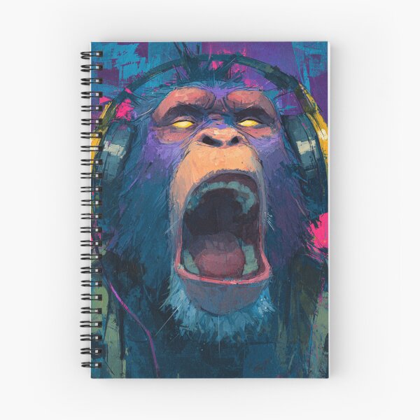 Item preview, Dj Monkey Thinker Angry Baboon With Headphones Art designed and sold by GrinGalore.