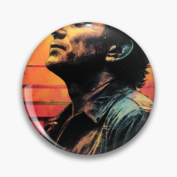 Item preview, Johnny Cash Man in Black Country Music Retro Synthwave Legend Folsom Prison Walk the Line Ring of Fire Hurt June Carter Guitar Silhouette Fan Art Portrait Poster T-Shirt Sticker Gift designed and sold by Senpaiwaves.