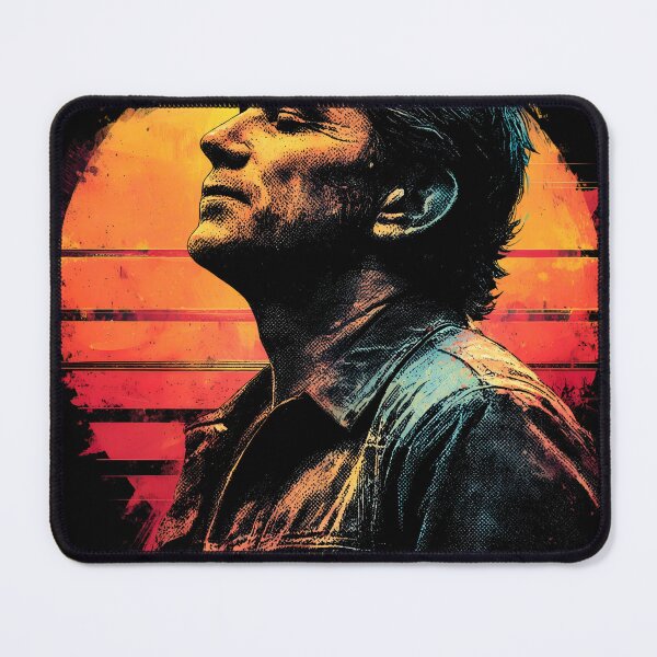 Item preview, Johnny Cash Man in Black Country Music Retro Synthwave Legend Folsom Prison Walk the Line Ring of Fire Hurt June Carter Guitar Silhouette Fan Art Portrait Poster T-Shirt Sticker Gift designed and sold by Senpaiwaves.