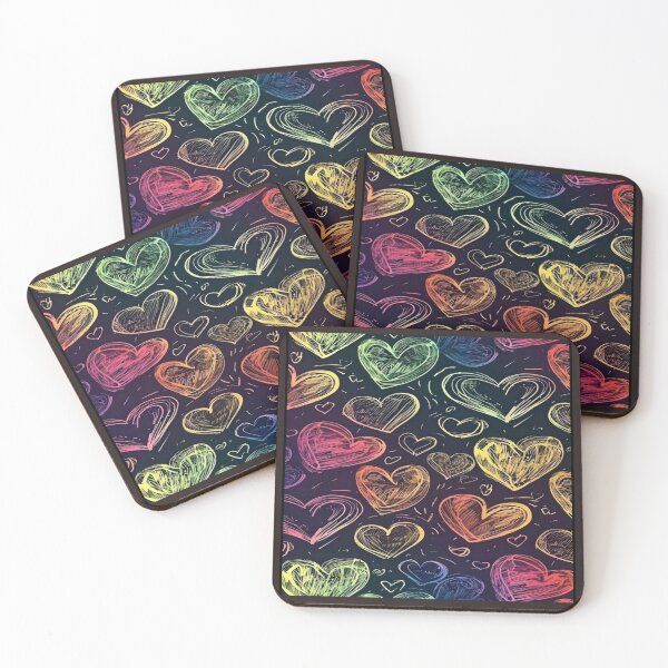 Item preview, Beautiful Vibrant sketched heart background artwork  designed and sold by NivyasArtistry.
