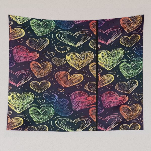 Item preview, Beautiful Vibrant sketched heart background artwork  designed and sold by NivyasArtistry.