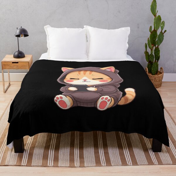 Item preview, Phone Addict Kawaii Cat | Funny Gen Z Chibi Cat Cartoon designed and sold by ColorSplash123.