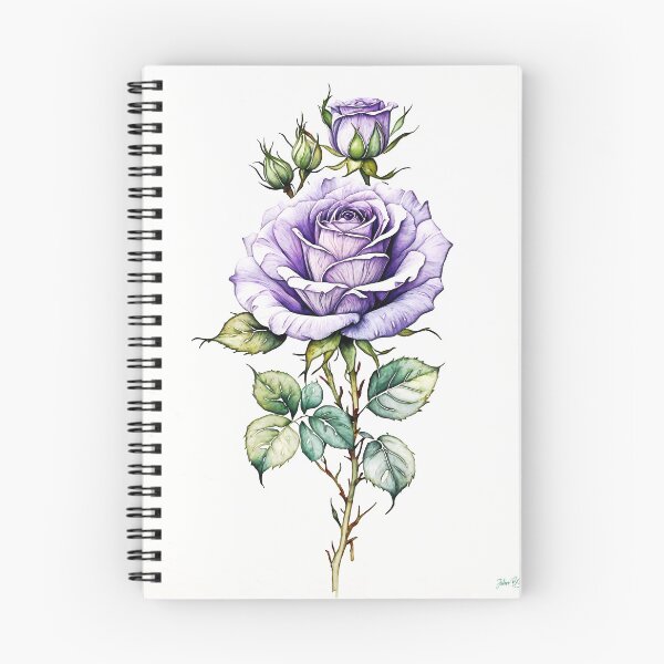 Item preview, Purple Rose Watercolor designed and sold by wallartconnect.