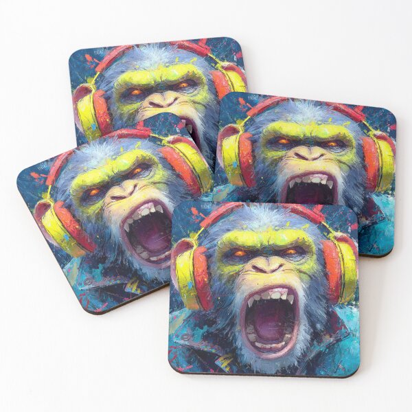 Item preview, Dj Monkey Thinker Evil Cynocephalus With Headphones Art designed and sold by GrinGalore.