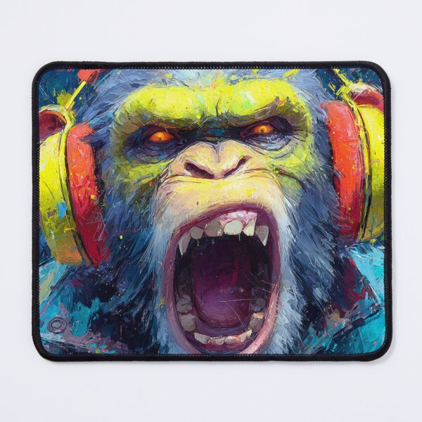 Item preview, Dj Monkey Thinker Evil Cynocephalus With Headphones Art designed and sold by GrinGalore.