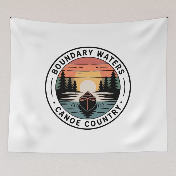 Item preview, Boundary Waters Canoe  – Minimal Sunrise Canoeing Illustration designed and sold by VividOrganica.