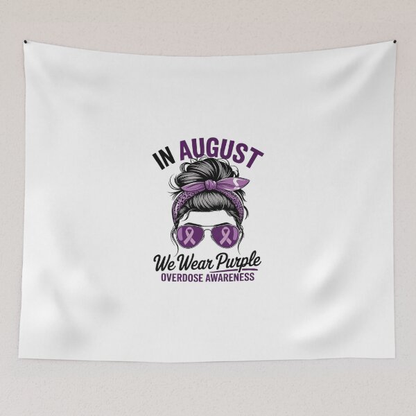Item preview, Overdose Awareness In August We Wear Purple Messy Bun  designed and sold by SyntaxClaw.