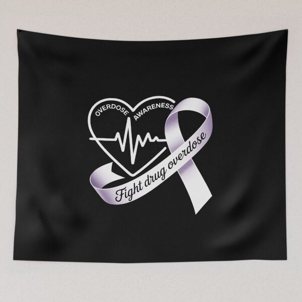 Item preview, Overdose Awareness Month Heart Purple Ribbon Support  designed and sold by AquaKiev.