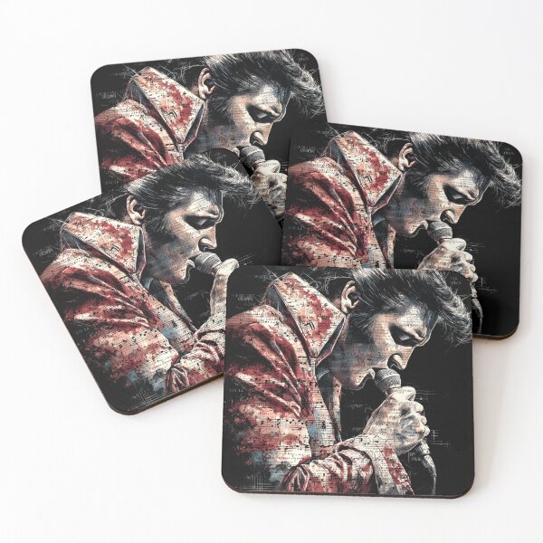 Item preview, Elvis Presley King of Rock n Roll Jailhouse Rock Hound Dog Blue Suede Shoes Vegas Jumpsuit Comeback Special 68 Aloha Hawaii Fan Art Portrait Poster T-Shirt Sticker Gift designed and sold by Senpaiwaves.