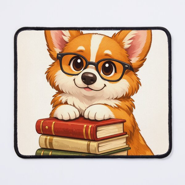 Item preview, Cute Nerdy Corgi with Books – Adorable Study Dog designed and sold by Darlin8888.