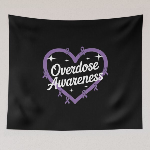 Item preview, Overdose Awareness Purple Ribbon Awareness Butterfly Heart  designed and sold by AquaKiev.