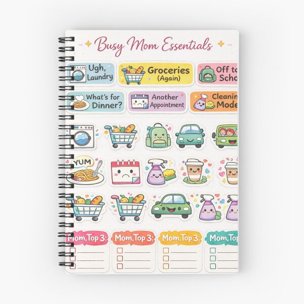 Item preview, Busy Mom Essentials Planner Notebook designed and sold by DivinelyAligned8.