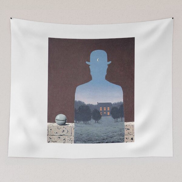 Item preview, The Happy Donor (Le donateur heureux) (1966) – René Magritte | Surreal Portrait with Bowler Hat and Mask designed and sold by Art Outlaws.
