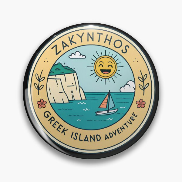 Item preview, Zakynthos Travel  – Greek Island Cartoon Sticker Illustration designed and sold by VividOrganica.