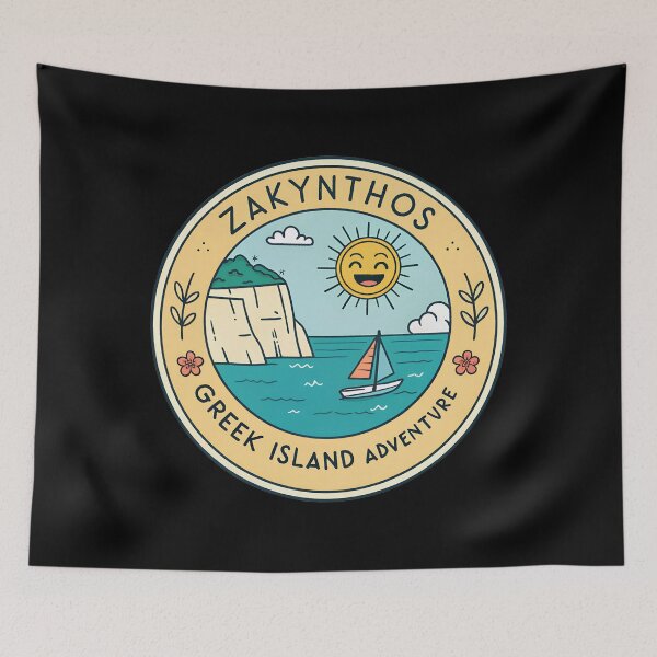 Item preview, Zakynthos Travel  – Greek Island Cartoon Sticker Illustration designed and sold by VividOrganica.