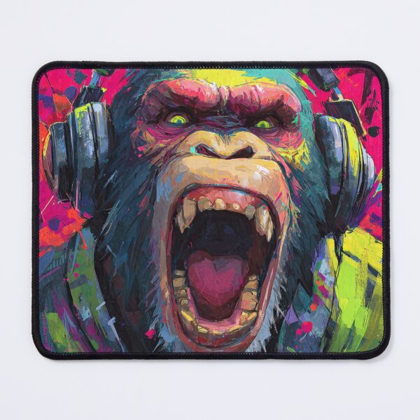Item preview, Dj Monkey Thinker Mad Baboon With Headphones Art designed and sold by GrinGalore.