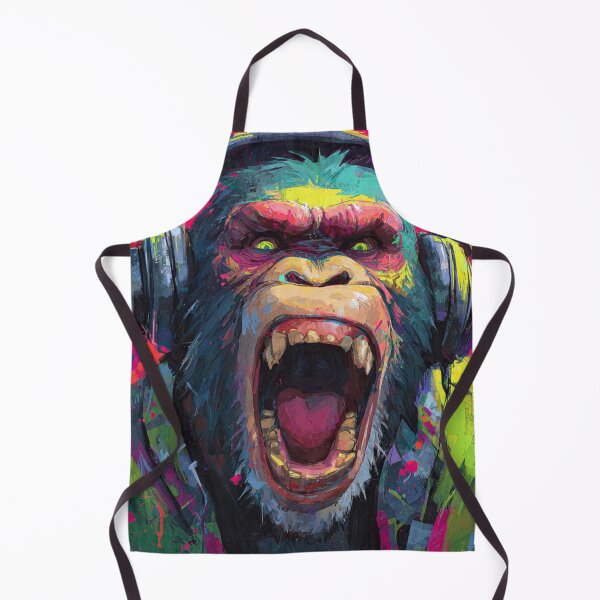 Item preview, Dj Monkey Thinker Mad Baboon With Headphones Art designed and sold by GrinGalore.