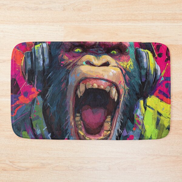 Item preview, Dj Monkey Thinker Mad Baboon With Headphones Art designed and sold by GrinGalore.