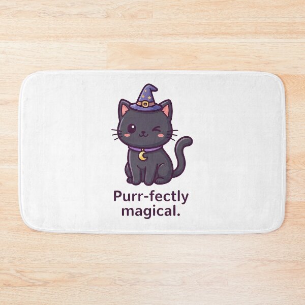 Item preview, Cute Purrfectly Magical Black Cat Halloween designed and sold by k3rstman1.