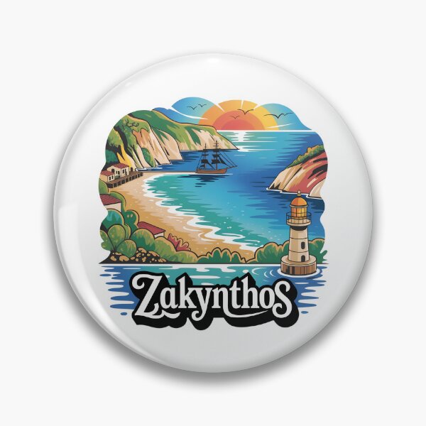 Item preview, Zakynthos Coastline Illustration – Stylized Greek Island Travel  designed and sold by VividOrganica.