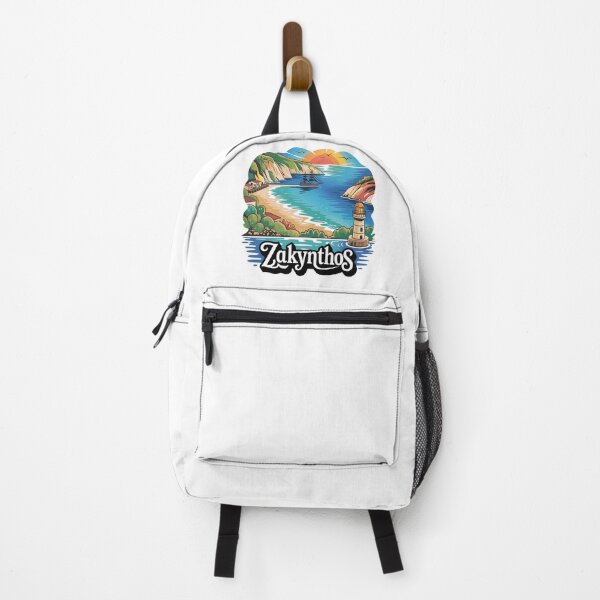 Item preview, Zakynthos Coastline Illustration – Stylized Greek Island Travel designed and sold by VividOrganica.